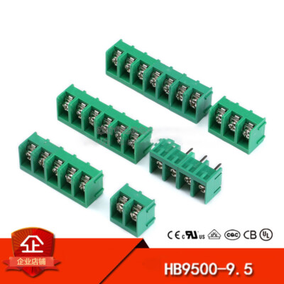 Green PCB Terminal Block Connector Electrical Mount Barrier 9.5mm Pitch 2 3 Pin