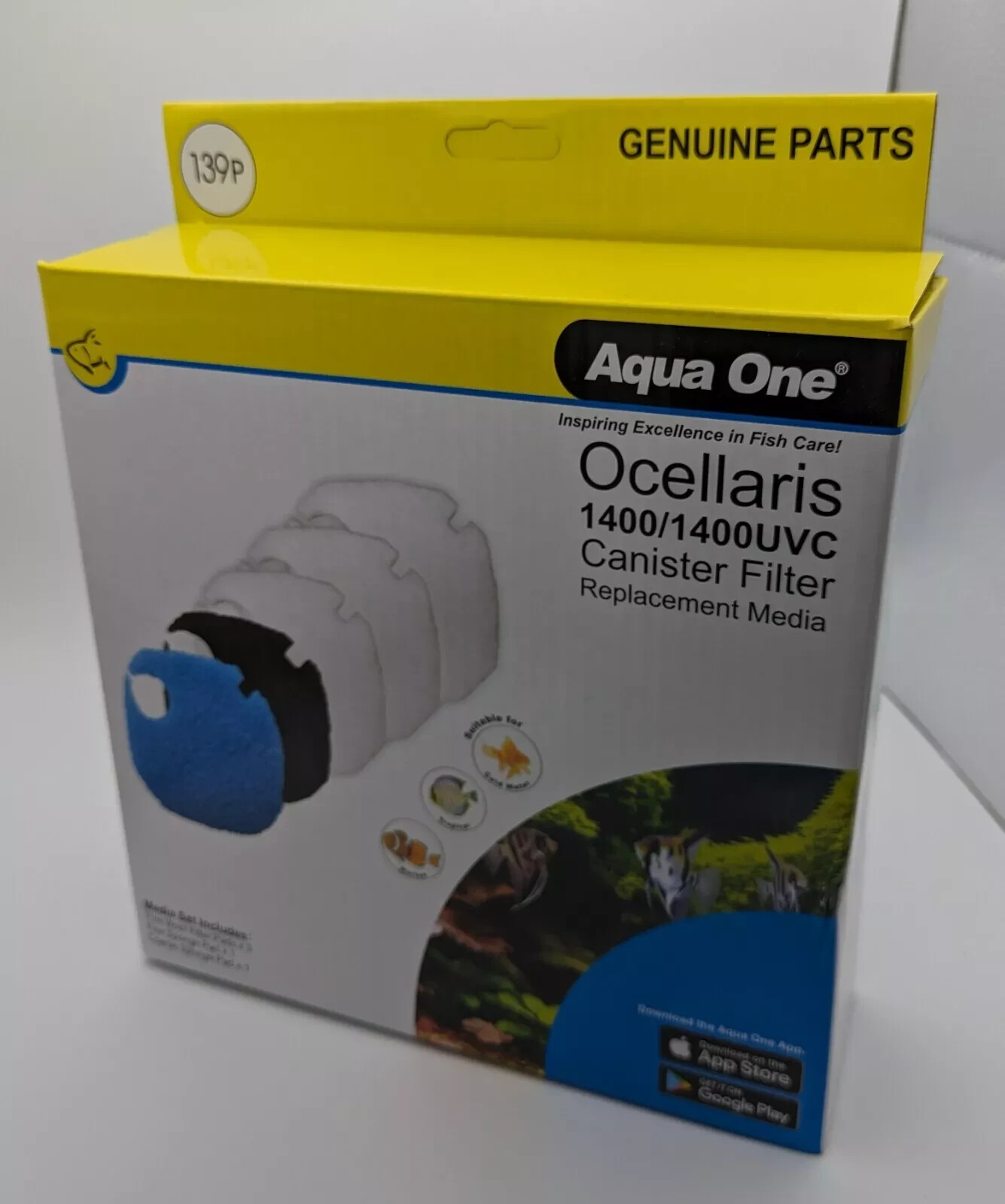 AQUA ONE 139p Ocellaris 1400 Service Kit Replacement Filter Media Sponge & Wool