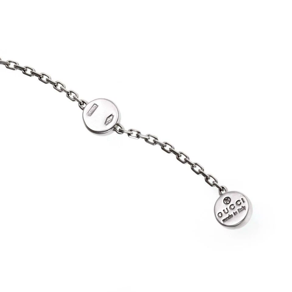 Collar Gucci Topacio Azul Triple Hilo Largo Colgante Oro Blanco 18k Foto 3 de 4