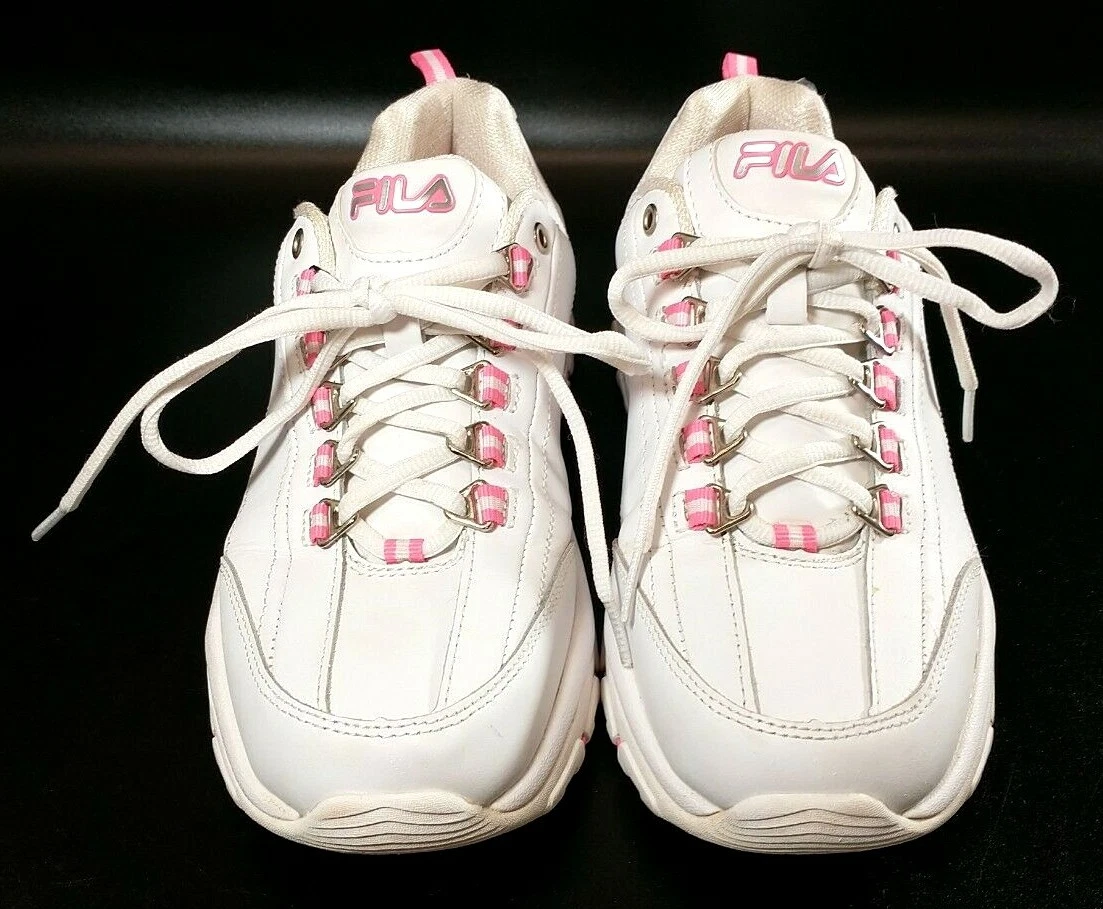 Womens FILA Cool Max Memory Foam Athletic Shoes Size 9 White Pink Sneaker