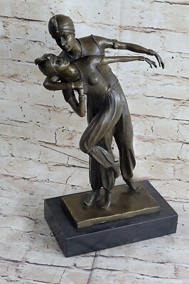 Persische Schöne Bauchtänzer Musiker 100% Echte Handgefertigte Bronze Statue