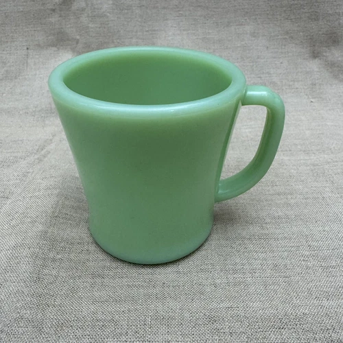 Fire-King Ware Jadeite Green D Handle Coffee Mug Restaurant Ware Thick Glass