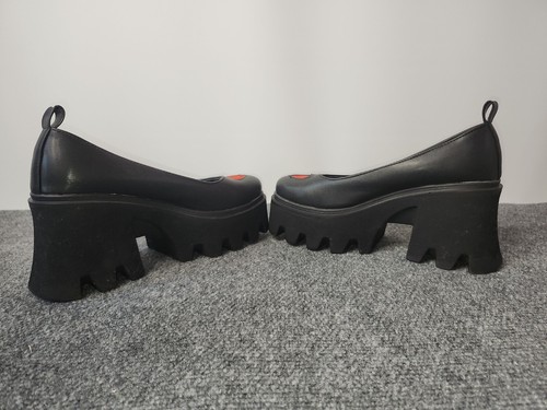 Talla 37 (Talla 8) Zapatos Gruesos Plataforma Punk Lindos Corazones Delantero y Lateral - Imagen 8 de 10