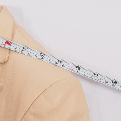 Chaqueta Blazer Salvatore Ferragamo Vintage Para Mujer Cuero Detalle Recortado 44/10 - Imagen 12 de 15