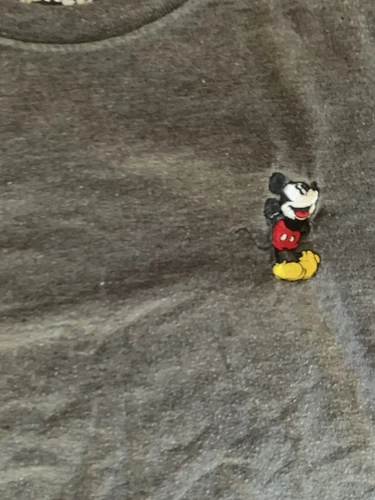 Disney Mickey Mouse Crop Top T Shirt. Women’s Size Medium. Grey