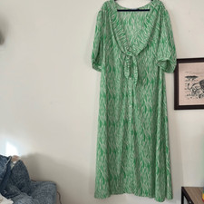 Asos Design Green Zebra Maxi Dress Size 22