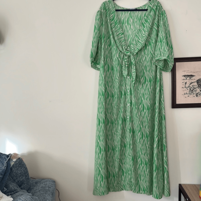 Asos Design Green Zebra Maxi Dress Size 22 | eBay