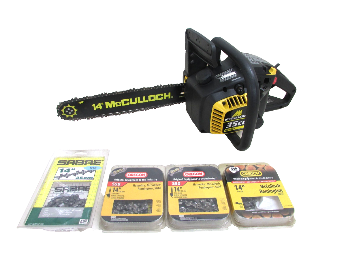 McCULLOCH 35cc GAS CHAINSAW MS1435 w/ 14” BAR & (5) CHAINS | eBay