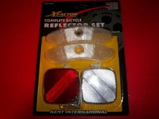NEW XFACTOR Bicycle Bike REFLECTOR SET FRONT REAR & WHEEL REFLECTORS 96051 