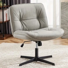 Armless Criss Cross Chair Comfy Vanity Office Chair Home Desk Chair No Wheel