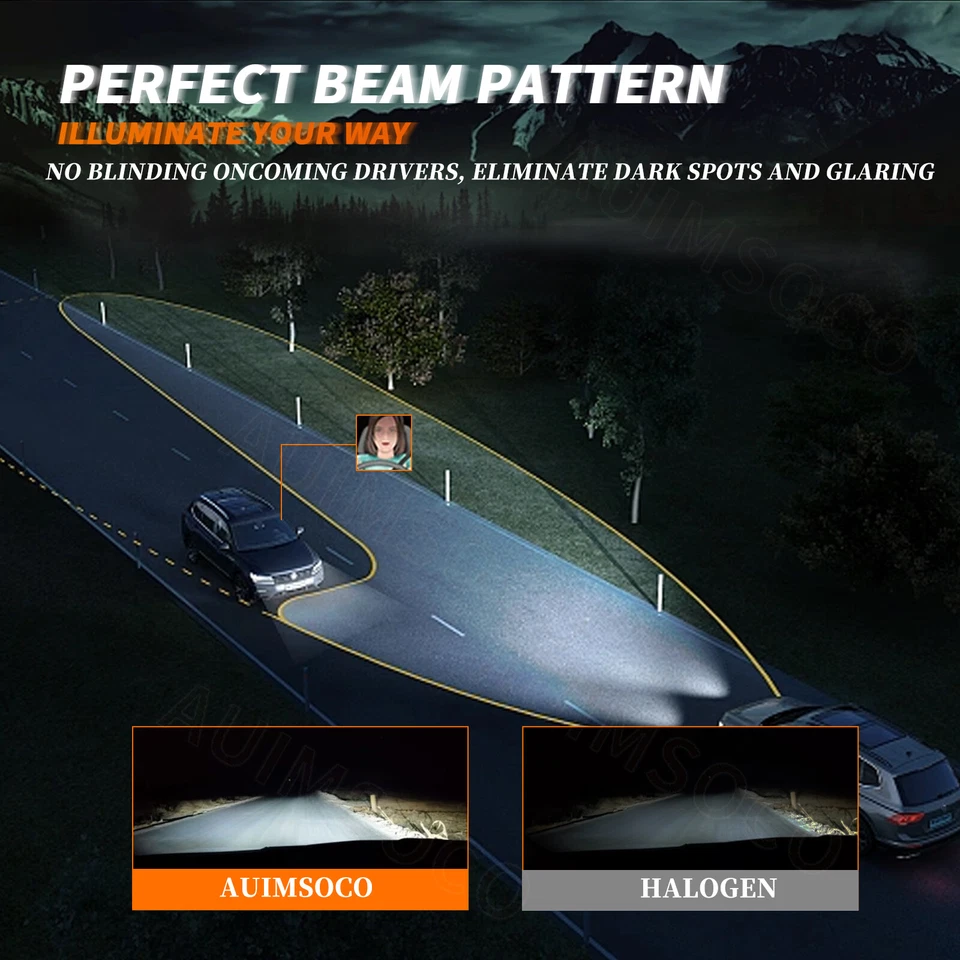 Par de faros LED 2 bombillas blancas 6000 k haz bajo 9006 para Honda Accord 2003-2007 Foto 2 de 4