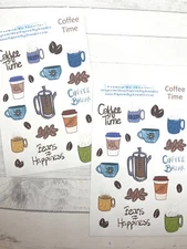 Art Stickers Coffee Time 2 Sheets 26 Stickers Journal Embellishments