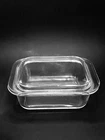 Vintage Corning Pyrex Clear Glass Refrigerator Dish 603-B With 603-C Lid 1.2 L
