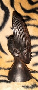 ANTIQUE African Carving Head Bust VTG Wood Sculpture Art Tribal Ebony Witco Era