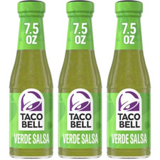 Taco Bell 3 Pack Verde Salsa Sauce 7.5 oz Gla...