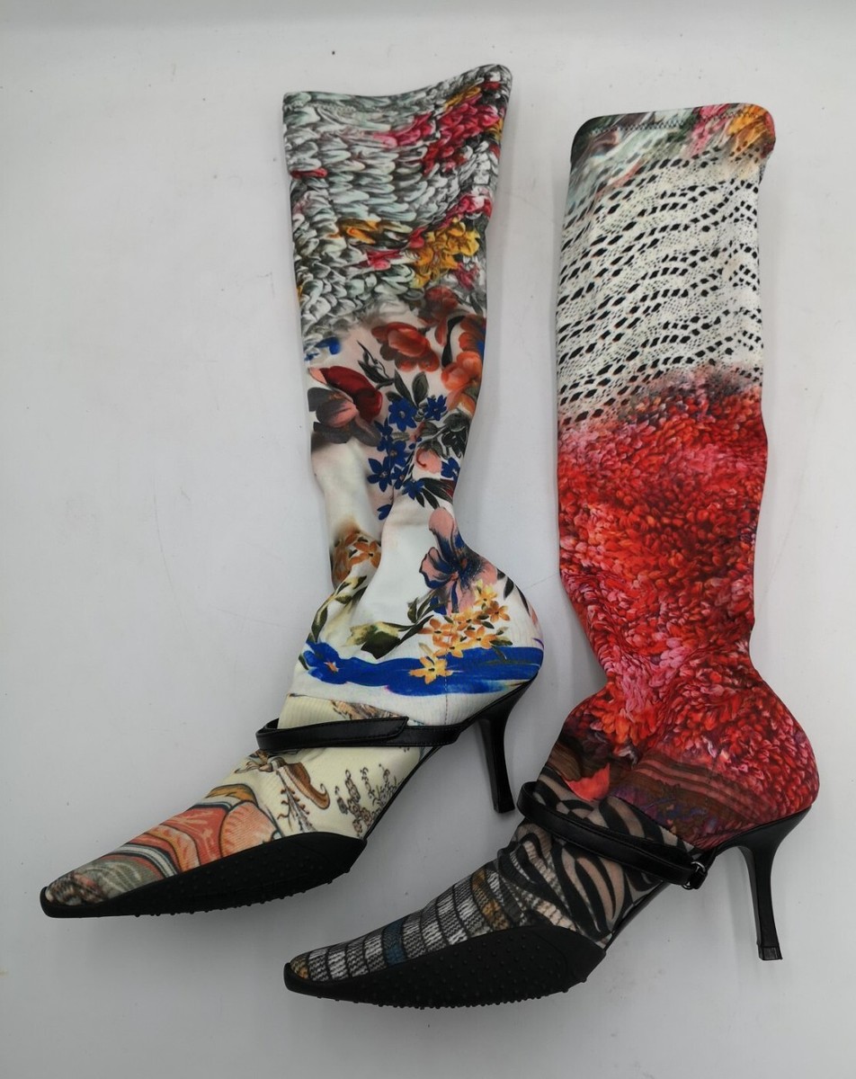 Marine Serre Women's Second Skin Moon Stretch Boots Size EU 38 UK