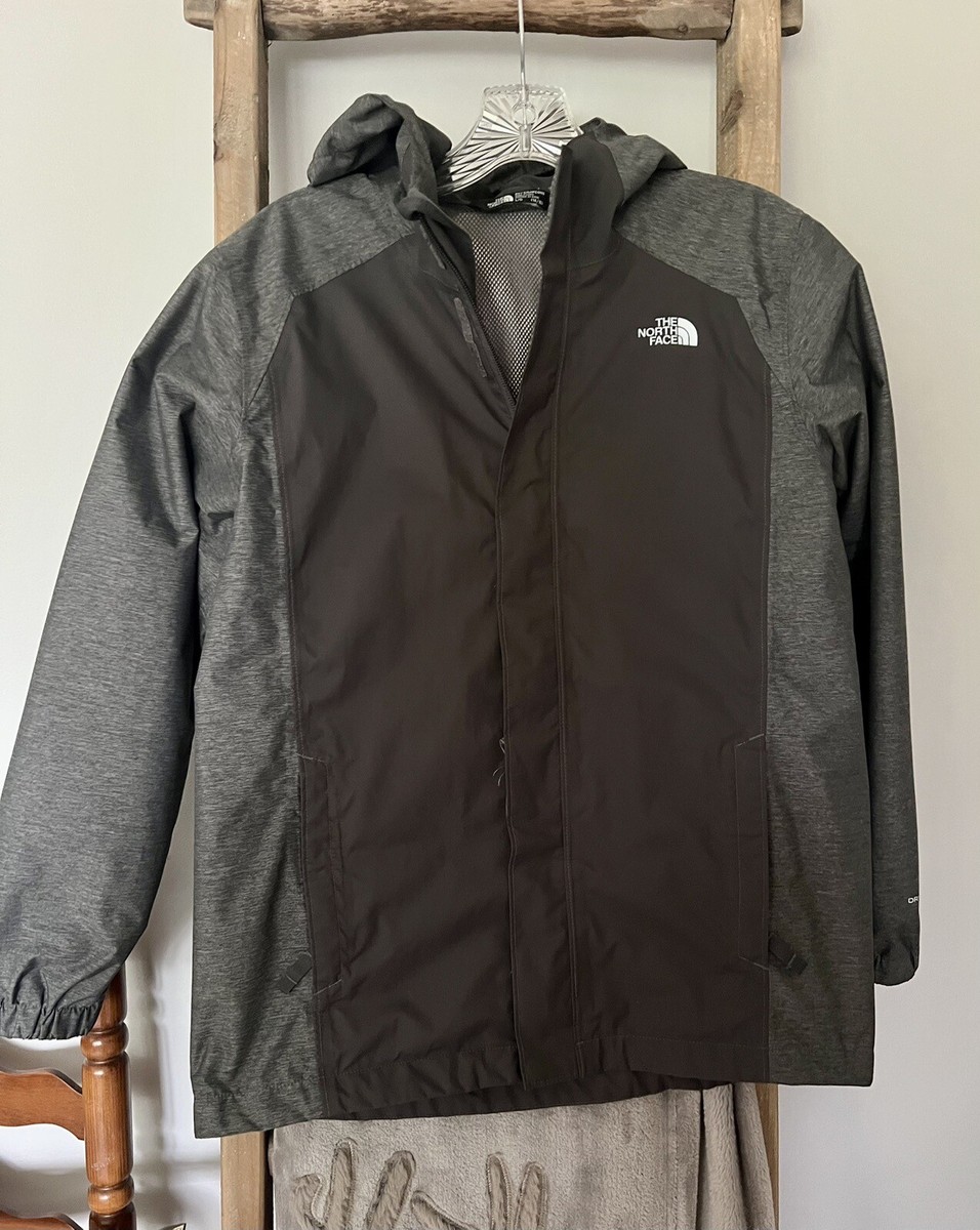 The North Face Boys Dryvent Two Tone Gray Rain Jacket L 14