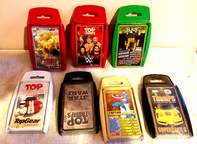 Top Trumps Konvolut x7 Packs Kartenspiel Wrestler Minecraft Supercars Starwars