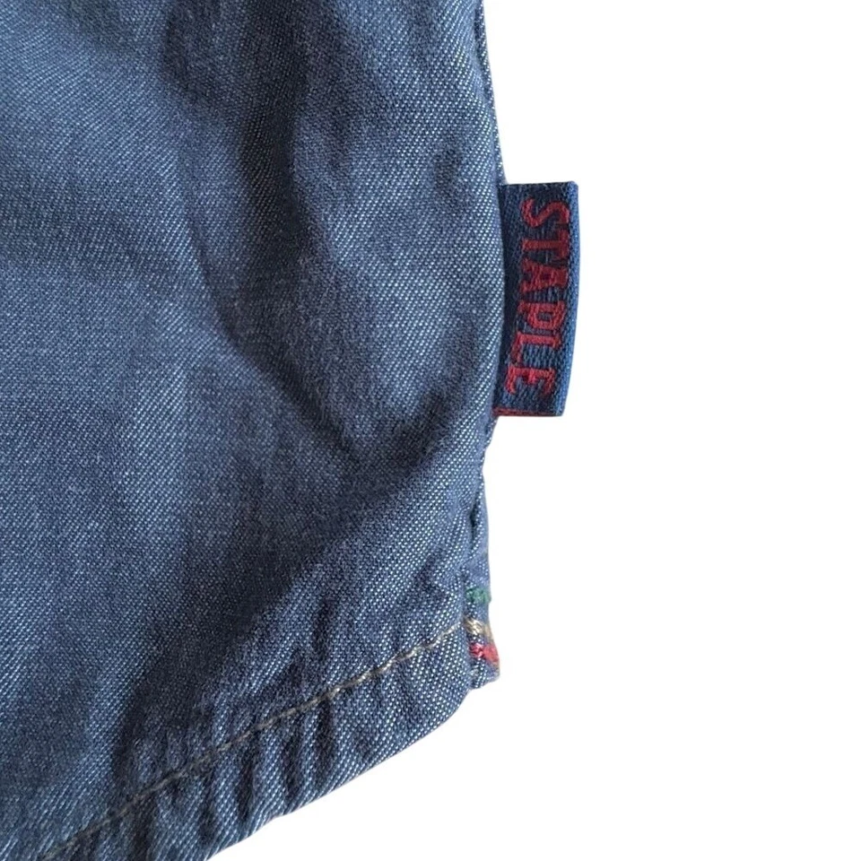 *RARE* STAPLE PIGEON 90's Vintage Aztec Geometric Color Block Button Shirt LARGE - Image 4 of 4