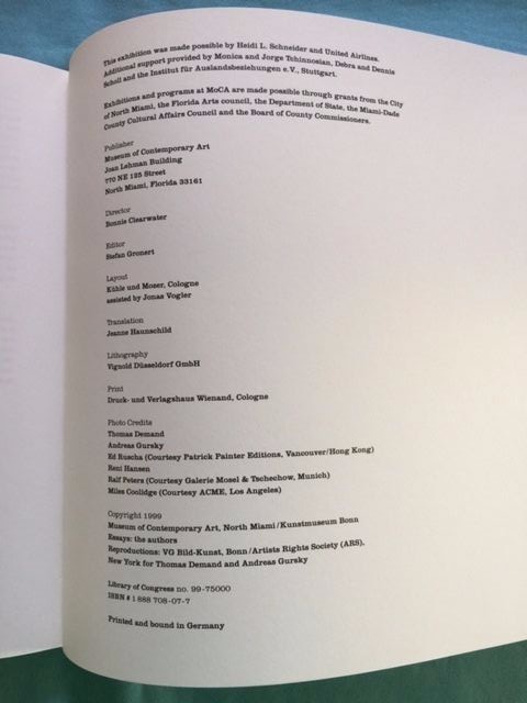 GREAT ILLUSIONS: THOMAS DEMAND, ANDREAS GURSKY, ED RUSCHA
