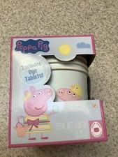 PEPPA PIG 5 PAPER COLORING CUPS,5 DYE TABLETS 20 STICKERS 1EGG DIPPER FOR MANY