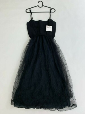 New red Valentino Womens Strapless Knit A-Line Mini Dress Black Size S