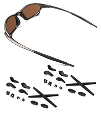 Black Replacement Ear Socks Nose Pads for Oakley X Metal XX Non-Slip Rubber Kit