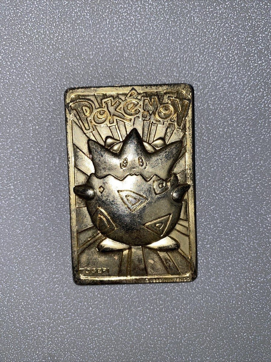 pokemon special edition 23 karat gold plated trading card togepi VINTAGE 1999 Burger King/Nintendo Pokemon 23K Gold Plated Trading Card –  Mrs. Busy Bee Forgotten Treasures main image 0