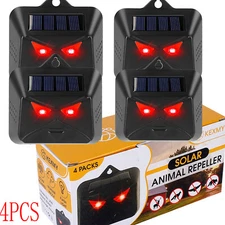 4 Packs Solar Powered Animal Repeller Predator Eye Nighttime Animal Deterrent US