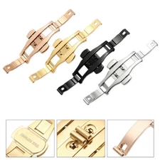 Butterfly Deployment Watch Bands Double Push Button Fold Strap Buckle Clasp