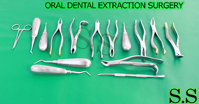 30 Pcs ORAL DENTAL EXTRACTION SURGERY EXTRACTING ELEVATORS FORCEPS INSTRUMENTS