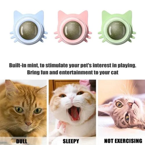 New Natural Catnip Cat Rotatable Catnip Wall Ball Toys Ball✨. Nutrition C3I6
