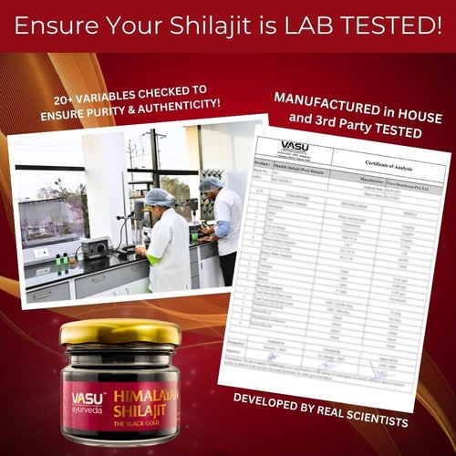 Vasu ayurveda Highest Potency Lab Tested 100% Natural Himalayan Shilajit Resin - Picture 6 of 9
