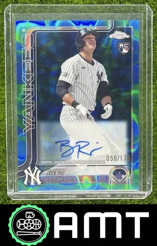 Ben Rice RC Auto 2025 Topps Chrome Update 50/175 Lava Lamp Blue/Green Yankees