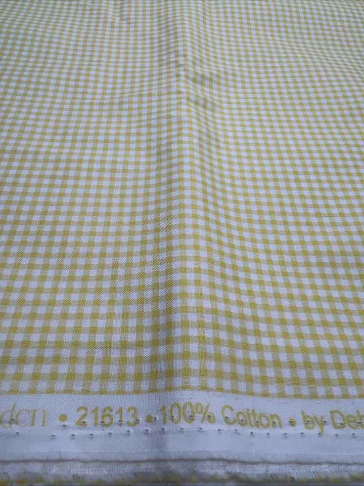 Julia's Garden de Deborah Edwards Northcott guinga amarilla a cuadros 21613 4 yardas Foto 3 de 4