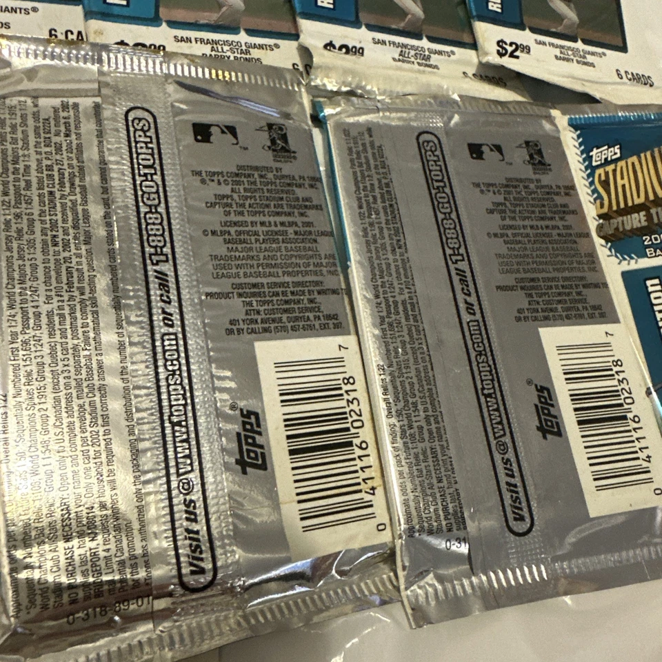 8 Packs 2002 Topps Stadium Club Relic Edition Baseball Packs Retail - Image 3 of 3