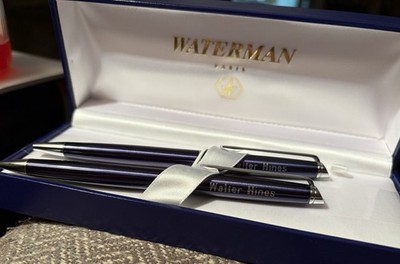 Waterman Hemisphere Ballpoint pen & Pencil Set Never Used Original Inscribed Nam