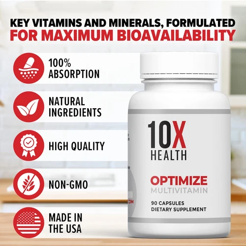 100% Pure 10X Health Optimize Methylated Multivitamin 90 Caps free ship Newest - Bild 4 von 10