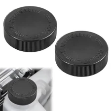 2PCS Engine Coolant Reservoir Tank with Radiator Cap Replacement for OEM Black