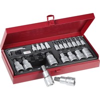 "Wgb TX SteckschlüSsel Set 23-Tlg 1/4\" 1/2\" Im Stahlblechkasten Robust"