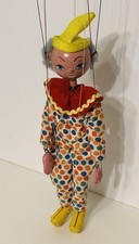 VTG Pelham Wooden Puppet Clown Marionette 12", No Box