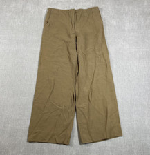 Giorgio Armani Pants Womens Tan Drawstring Elastic Waist Wide Leg Made Italy