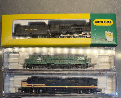 N Scale engines: MiniTrix Steam engine, LifeLike Louisville&Nashville, BN 2098