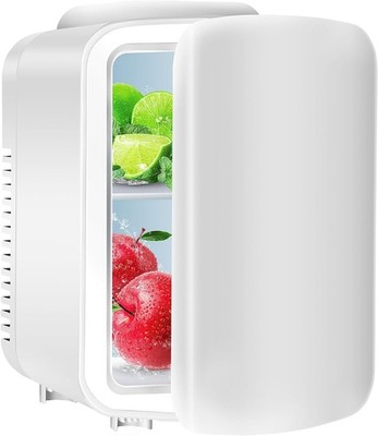 Simple Deluxe Mini Fridge 4L/6 Can Portable Cooler & Warmer White