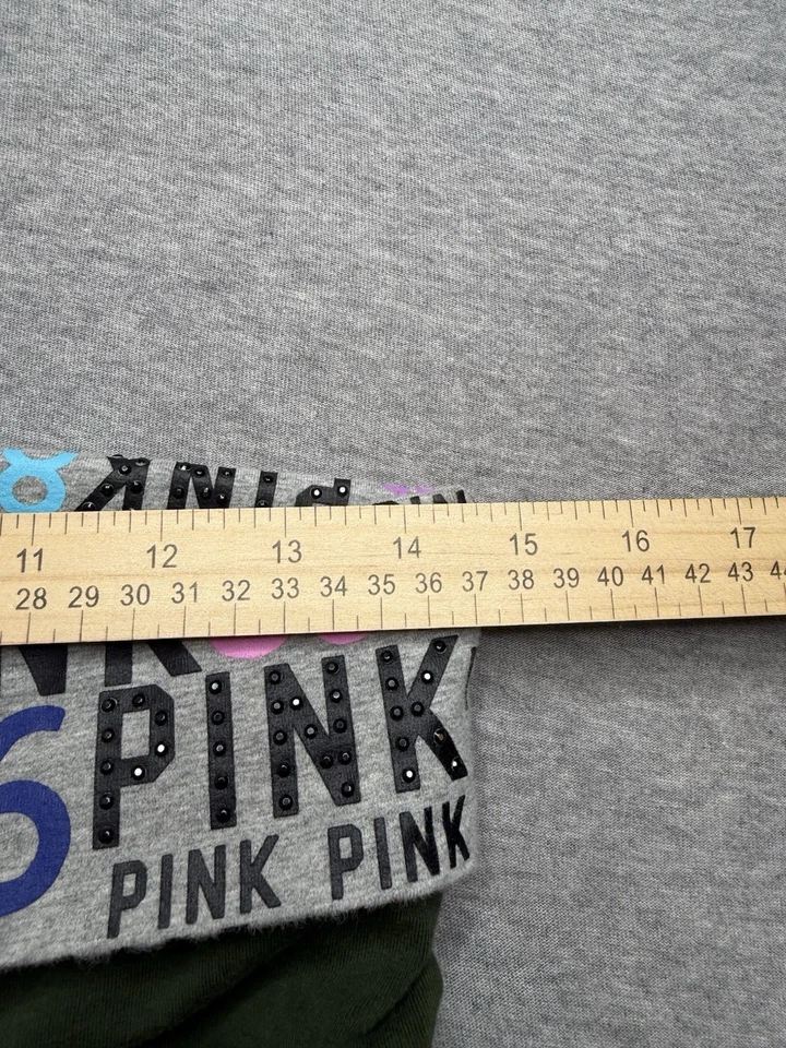 PINK Victoria Secret Bling Cotton Fold Over Capri Yoga Pant Leggings Size Medium - Image 4 of 4