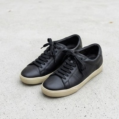 Saint Laurent Court Classic SL/06 Black Leather Sneakers Size 36