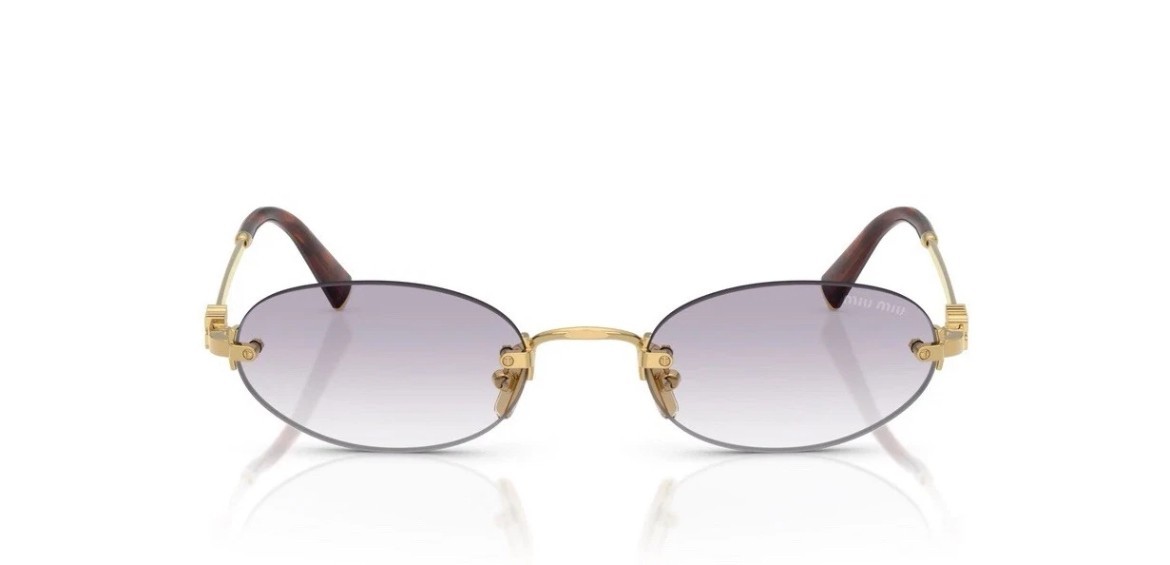 Miu Miu MUA54S 5AK04O Rimless Oval Sunglasses Gold Gradient Light