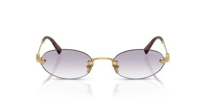 Miu Miu MUA54S 5AK04O Rimless Oval Sunglasses Gold Gradient Light