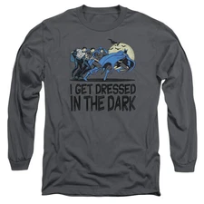 DC Comics Get Dressed Mens Long Sleeve Shirt Charcoal Officially Licensed