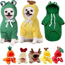 Cute Fruit Dog Clothes For Small Dogs Hoodies Winter Warm Fleece Pet Clothing Pu